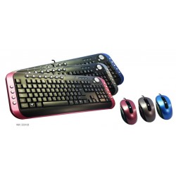 Pack clavier multimédia + souris filaire -  USB - MetalColor - "ELYPSE"