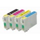 Lot 4 cart. compatibles Epson T1285 (Renard) - Encre N/C/M/J