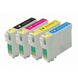 Pack 4 cart. compatibles Epson T1285 (Renard) - Noire/Cyan/Magenta/Jaune