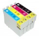 Lot 4 cart. compatibles Epson T18XL (Maguerite) - Encre N/C/M/J