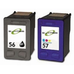 Pack 2 cartouches recyclées HP - N°56XL + N°57XL - Noire + Couleur