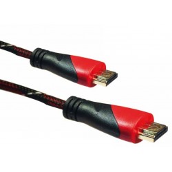 Cordon HDMI High Speed + Ethernet Mâle/Mâle - Gaine tressée - 1,50m