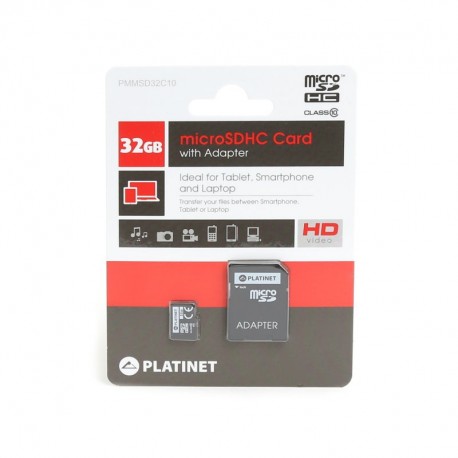 Carte Micro SD avec adaptateur SD - Class 10 - 32Go