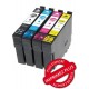 Pack 4 cart. compatibles Epson T29XL (Fraise) - Noire/Cyan/Magenta/Jaune