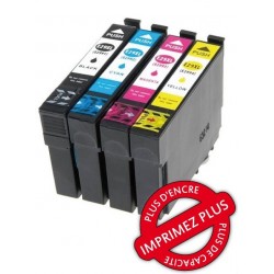 Pack 4 cart. compatibles Epson T29XL (Fraise) - Noire/Cyan/Magenta/Jaune