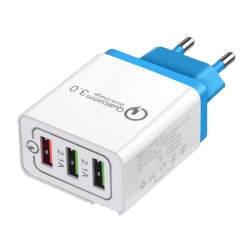 Chargeur USB secteur 2.4A -"Quick Charge" intelligent - 3 ports USB