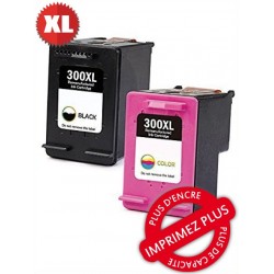 Pack 2 cartouches recyclées HP - N°300XL - Noire + Couleur