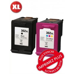 Pack 2 cartouches recyclées HP - N°301XL - Noire + Couleur
