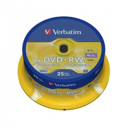 25 DVD-RW 4.7 Go "VERBATIM" - Cake Box - 4x