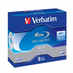 5 Blu Ray BD-R SL 25Go "VERBATIM"- coffret cristal - 6x / CB à l'unité