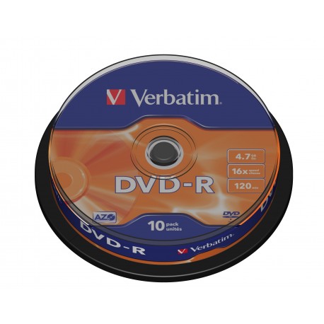 10 DVD-R 4.7 Go "VERBATIM" - SUPERAZO - Cake box - 16x - 43523