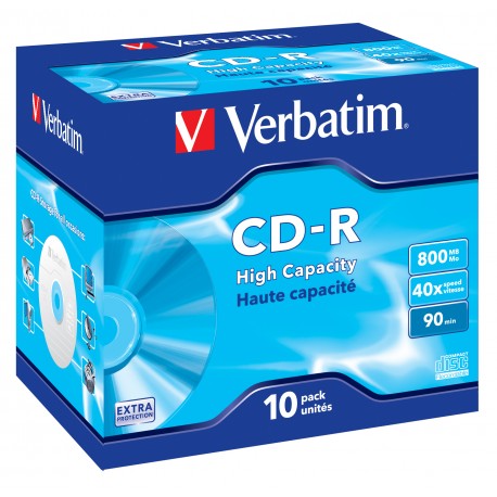 10 CD-R 90Min 800Mb - "VERBATIM" Extra Protec - Coffret cristal - 40x - 43428