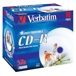10 CD-R 80Min 700Mb - "VERBATIM" - SUPERAZO - VINYL - Coffret slim - 52x - 43426