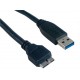 Cordon USB 3.0 type A Mâle/ Micro  USB A Mâle - 1.80m