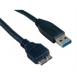 Cordon USB 3.0 type A Mâle/ Micro  USB A Mâle - 1.80m