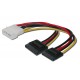 Doubleur d'alimentation Serial ATA - 1 x Molex 5"1/4 Femelle / 2 x S-ATA - 0,20m