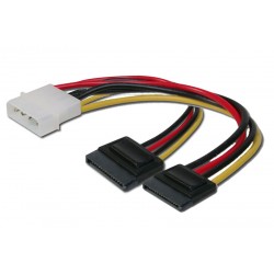 Doubleur d'alimentation Serial ATA - 1 x Molex 5"1/4 Femelle / 2 x S-ATA - 0,20m