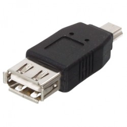 Adaptateur USB / Mini USB - USB A femelle / Mini USB 5pin mâle