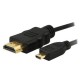 Cordon HDMI / Micro HDMI High Speed + Ethernet Mâle/Mâle - 1.50m