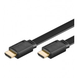 Cordon HDMI High Speed + Ethernet Mâle/Mâle - plat - 1,00m