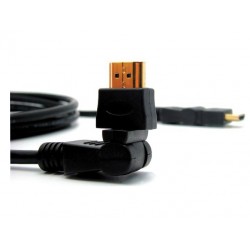 Cordon HDMI Articulé High Speed + Ethernet Mâle/Mâle - contacts or - 1,80m