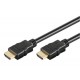 Cordon HDMI High Speed + Ethernet Mâle/Mâle - contacts or - 10,00m