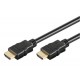 Cordon HDMI High Speed + Ethernet Mâle/Mâle - contacts or - 5,00m