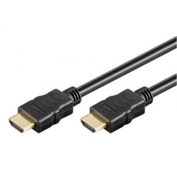 Cordon HDMI High Speed + Ethernet Mâle/Mâle - contacts or - 3,00m