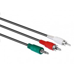 Cordon audio stéréo - Jack 3,5mm Mâle / 2 x RCA Mâle - 2,00m