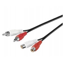 Cordon audio stéréo - 2 x RCA Mâle / 2 x RCA Femelle - 2,00m