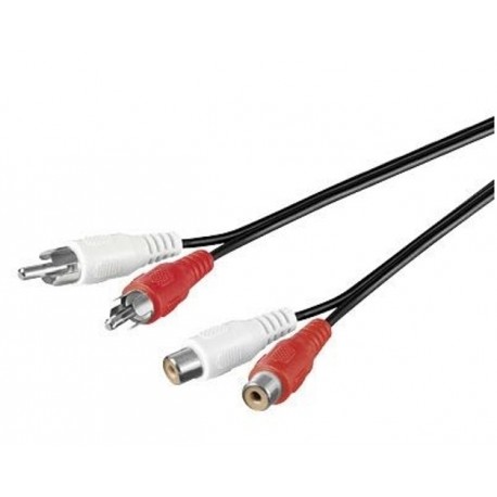 Cordon audio stéréo - 2 x RCA Mâle / 2 x RCA Femelle - 2,00m