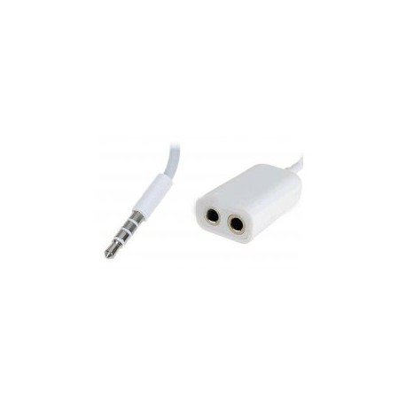 Doubleur jack stéréo pour smartphones & tablettes - 3,5mm Mâle /  2 x 3,5mm Femelle