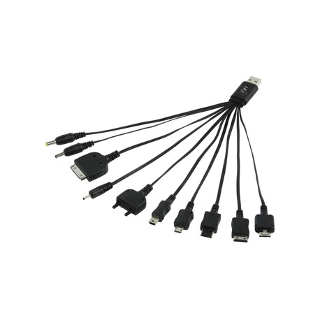 Cordon chargement/synchronisation USB 10 en 1 / - 0,20m