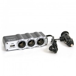 Triple prises allume-cigare 12V + 1 port USB