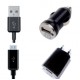Kit de chargement - Androïd Micro USB - câble + chargeurs 2A (secteur+allume cigare)