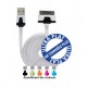 Cordon USB Plat chargement/synchro / iPhone 3/4 - iPad 1/2 - iPod - Led - 1.00m